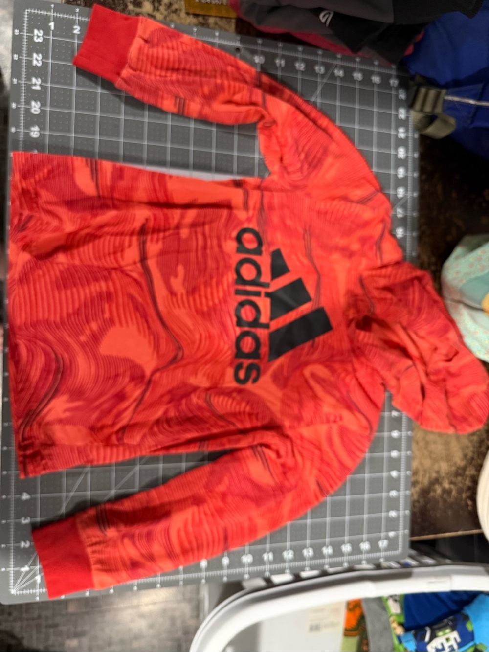 Adidas Kids' Red/orange Hooded Pullover t-shirt